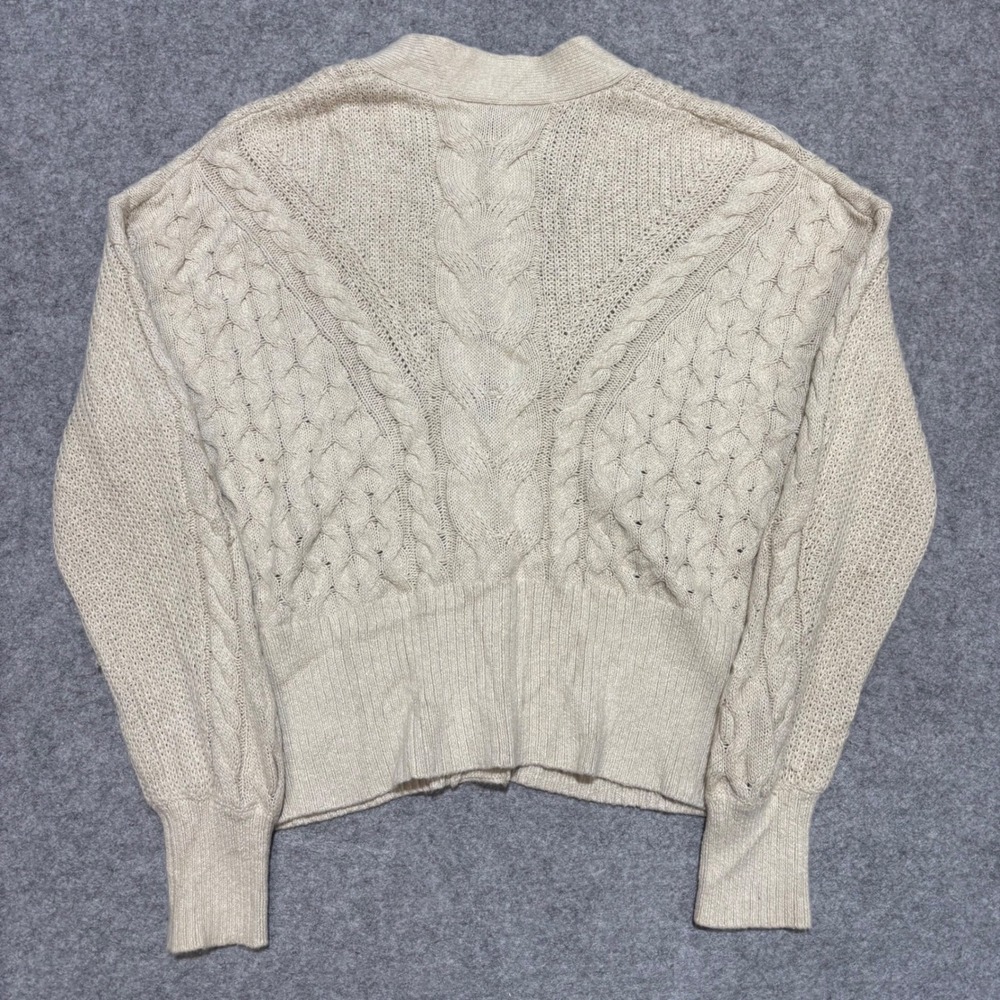 Banana Republic Cream Cable Knit Button Front Cardigan Sweater Womens Small - Picture 5 of 6